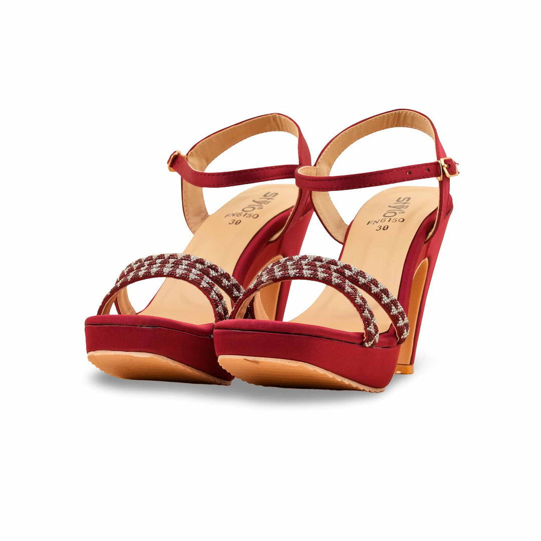 Maroon Fancy Bridal Sandal FN6150