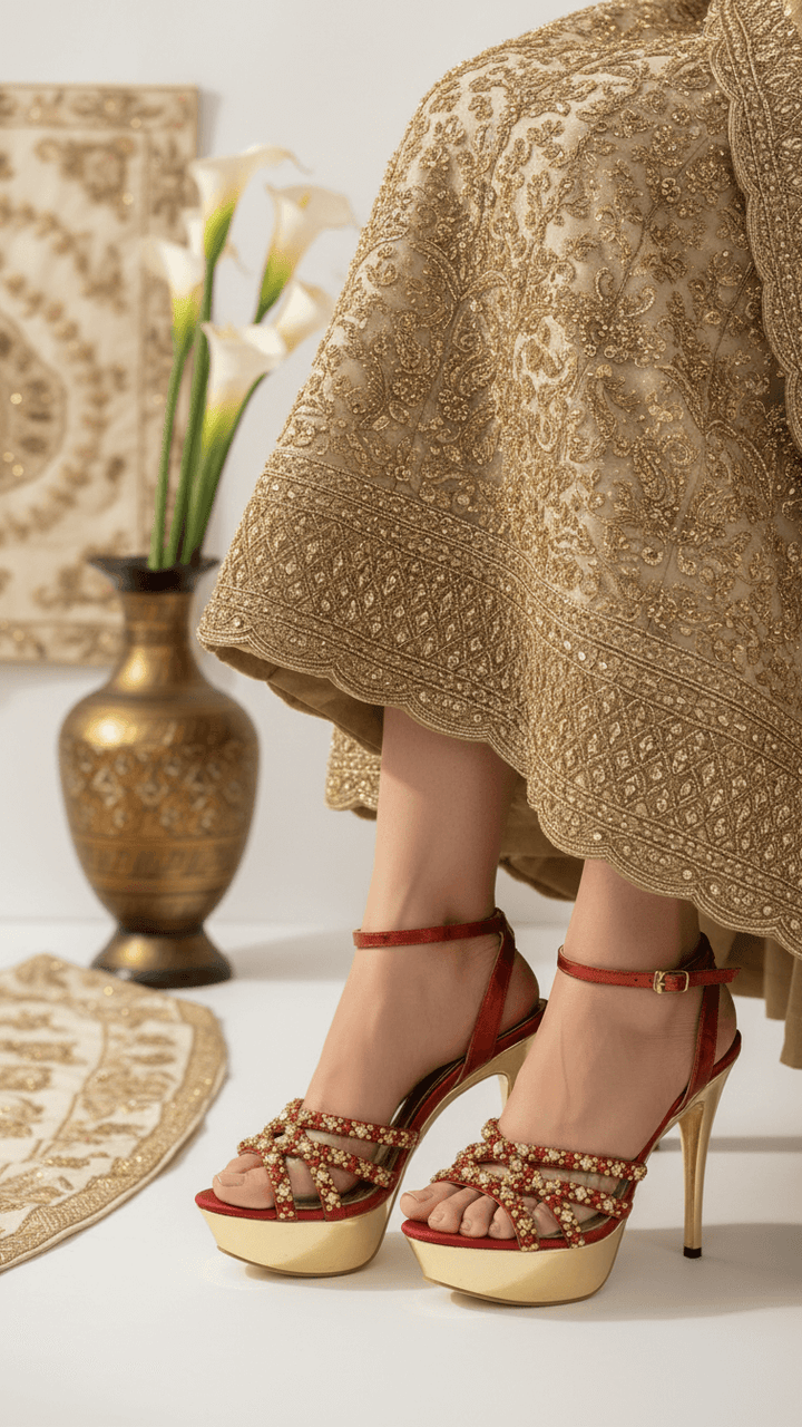 Maroon Fancy Bridal Sandal FN6153