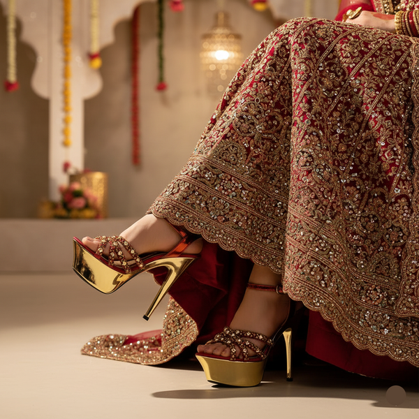 Maroon Fancy Bridal Sandal FN6153