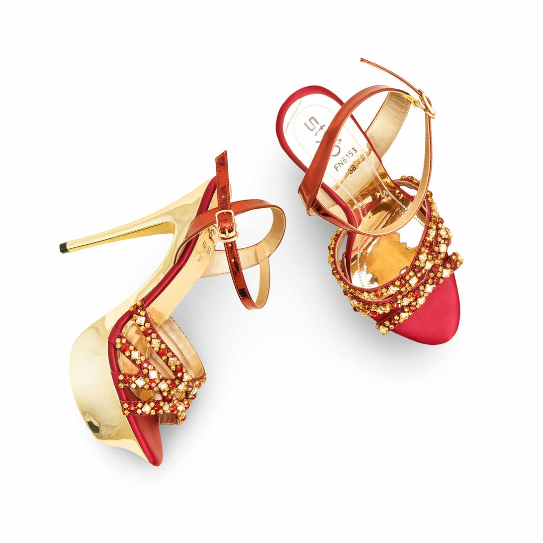 Maroon Fancy Bridal Sandal FN6153