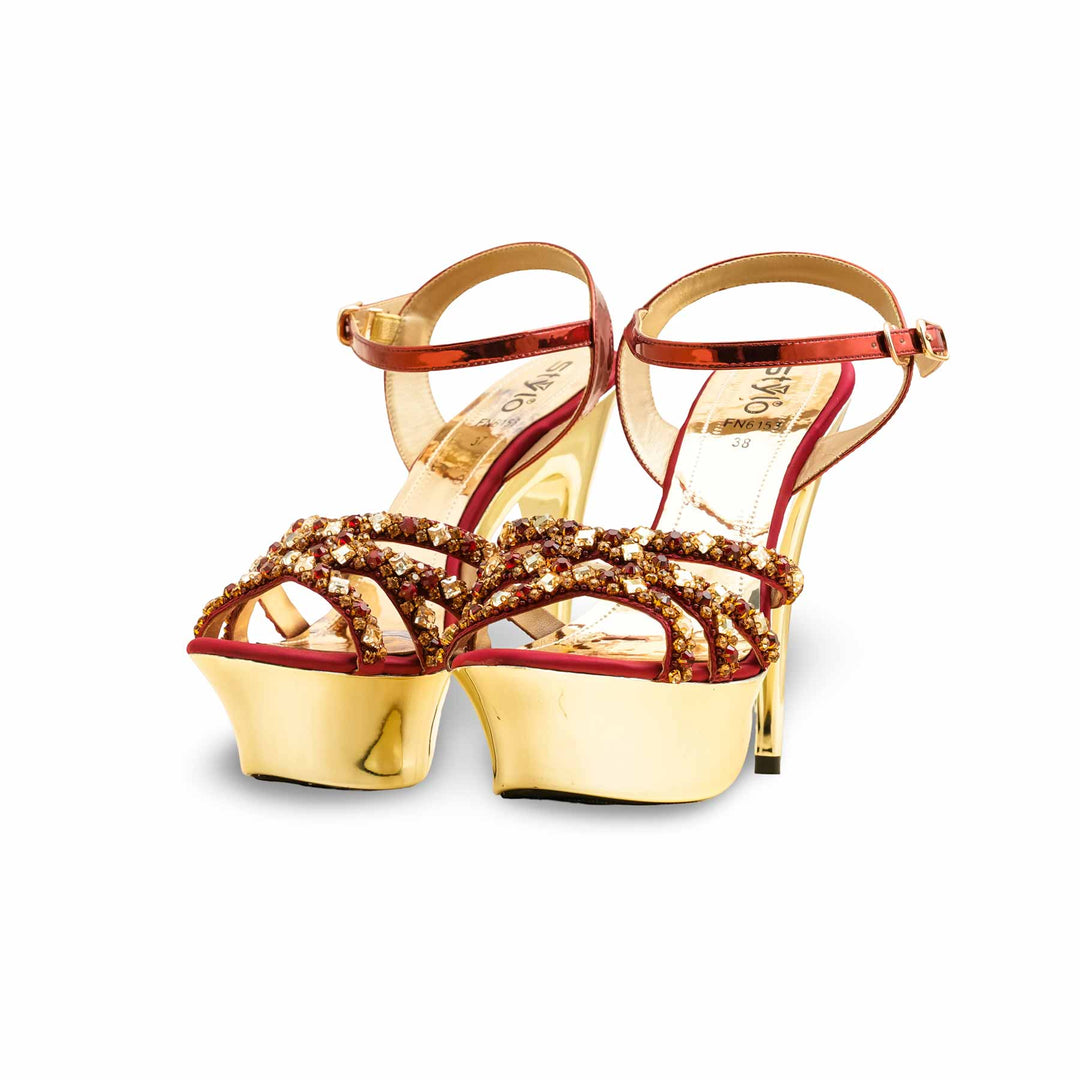 Maroon Fancy Bridal Sandal FN6153