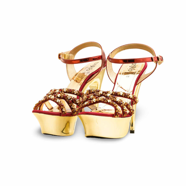 Maroon Fancy Bridal Sandal FN6153