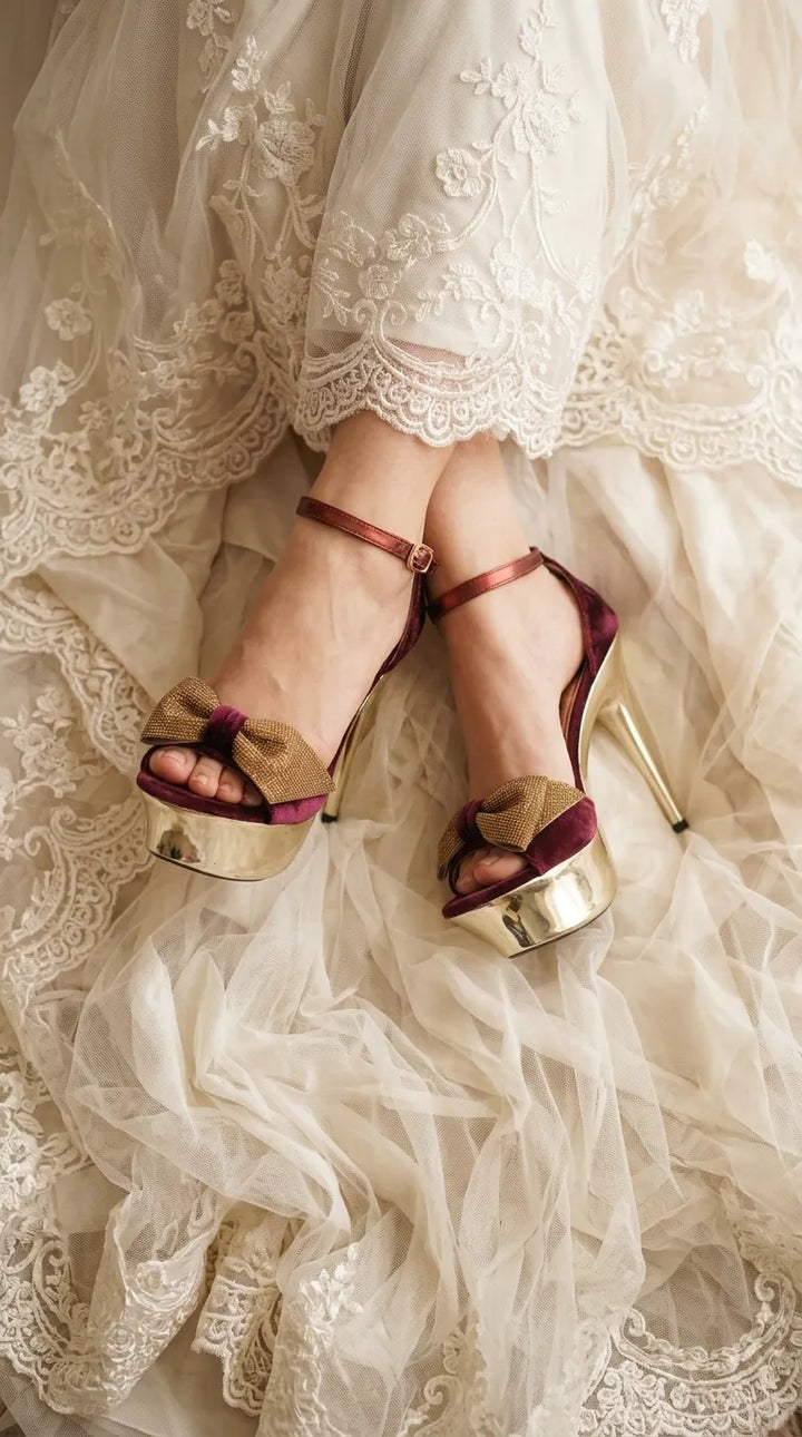 Maroon Fancy Bridal Sandal FN6156