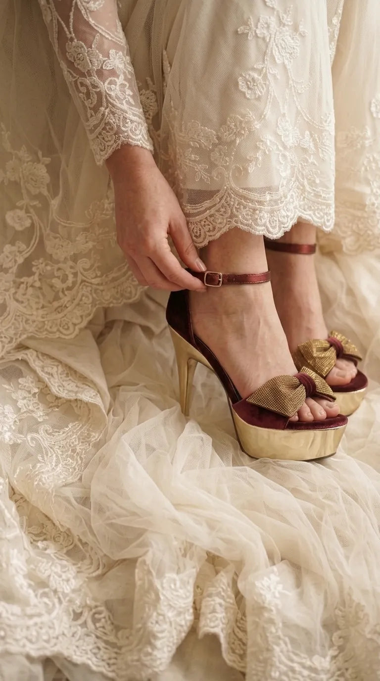 Maroon Fancy Bridal Sandal FN6156