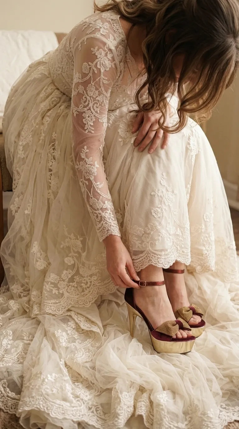 Maroon Fancy Bridal Sandal FN6156