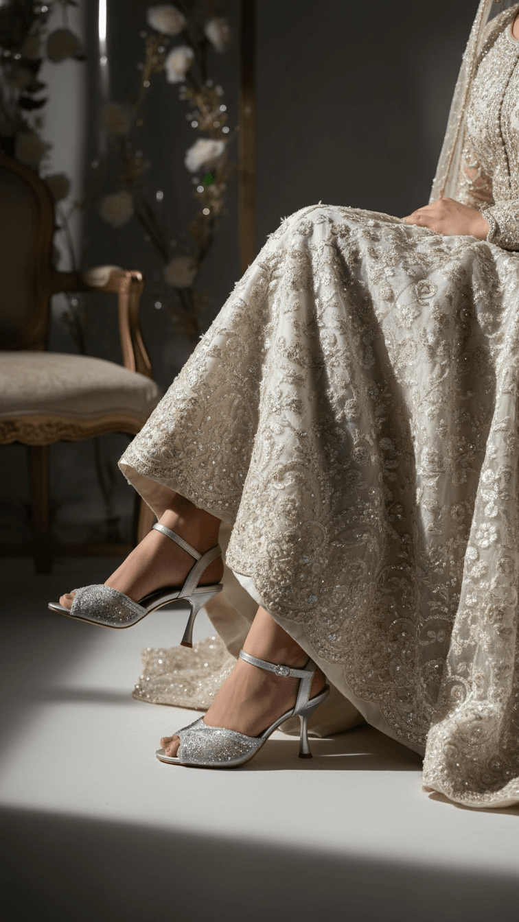Silver Fancy Bridal Sandal FN6157
