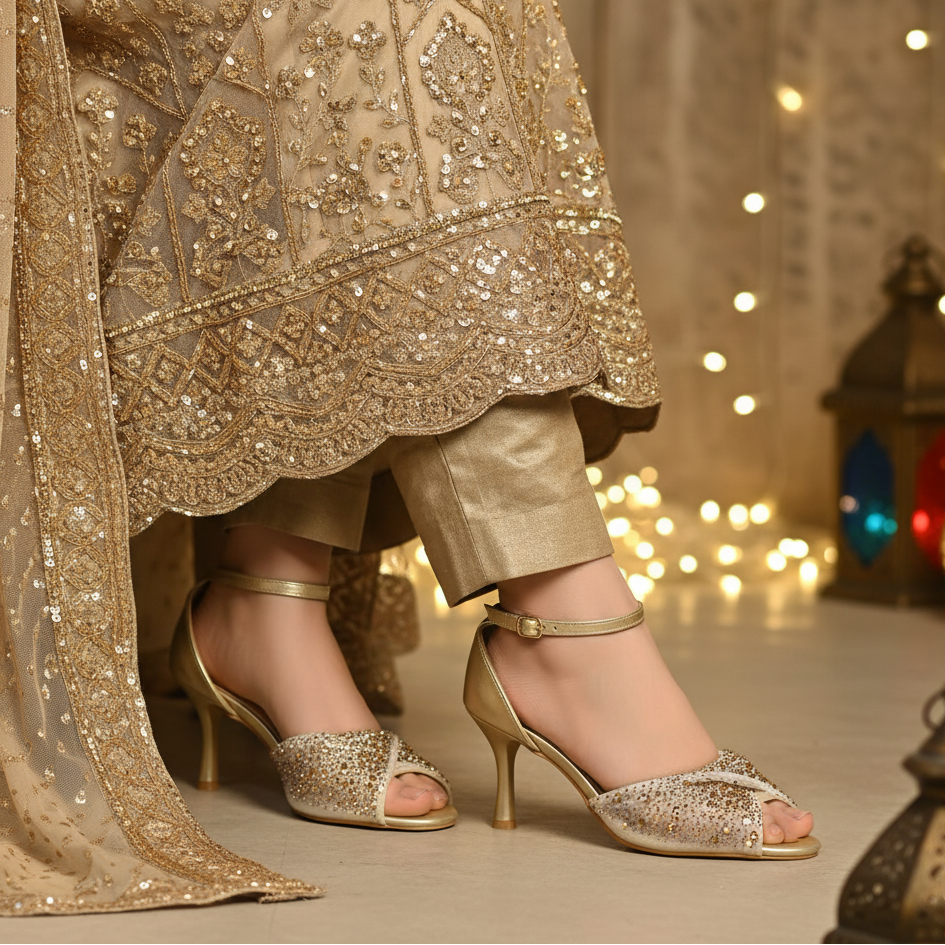 Bronze Fancy Bridal Sandal FN6157