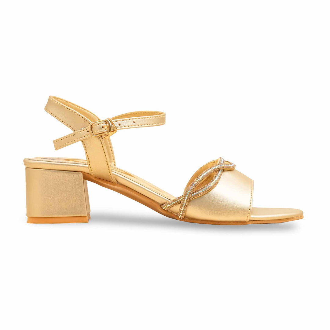 Golden Fancy Sandal For Ladies FN6158