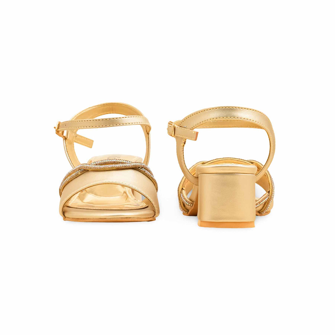 Golden Fancy Sandal For Ladies FN6158