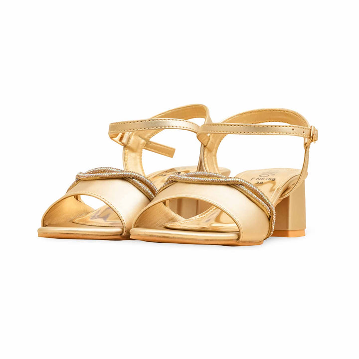 Golden Fancy Sandal For Ladies FN6158