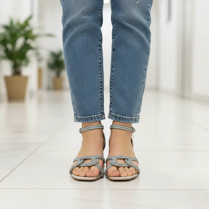 Silver Fancy Women Sandal FN6159