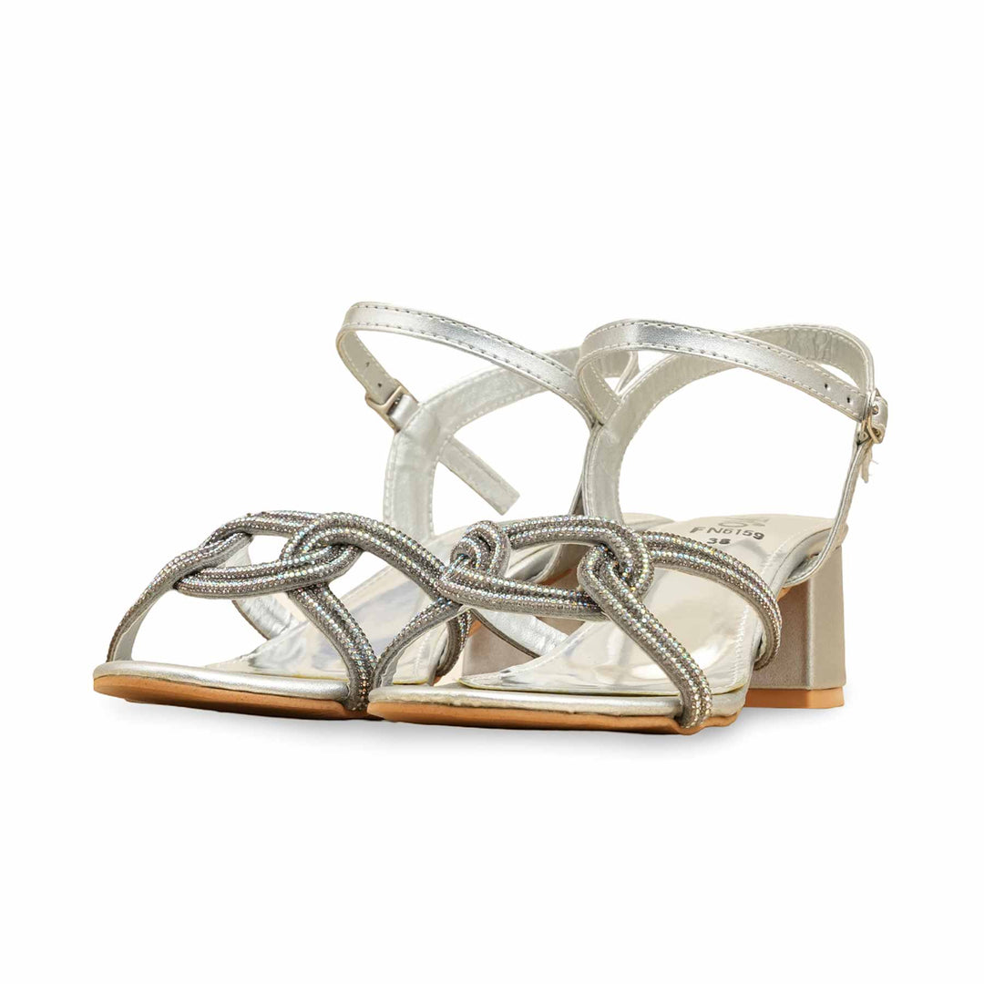 Silver Fancy Women Sandal FN6159