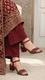 Maroon Fancy Women Sandal FN6161