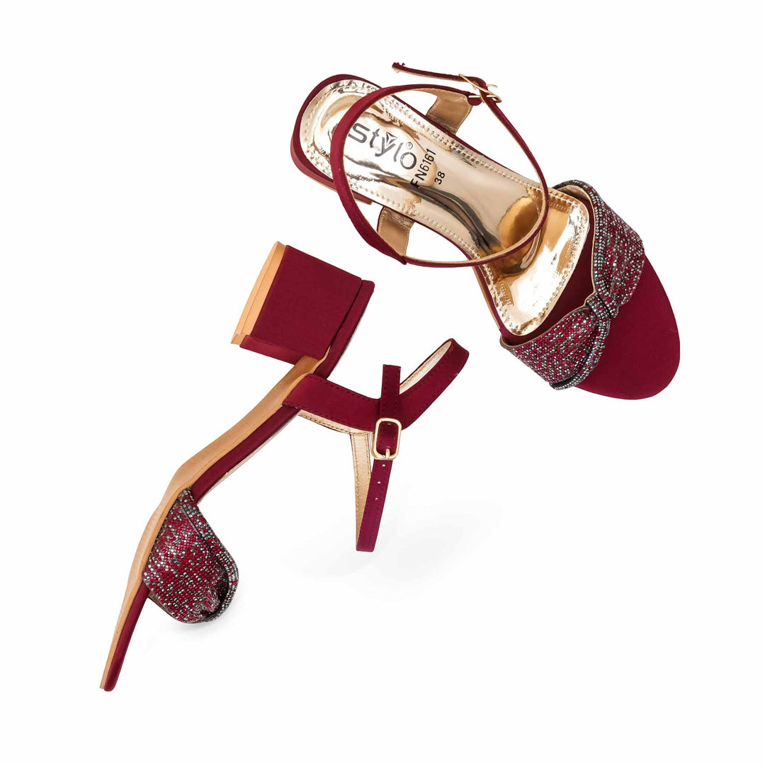 Maroon Fancy Women Sandal FN6161