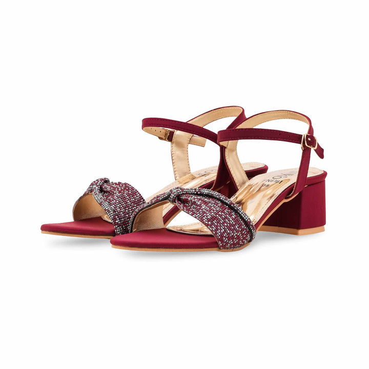 Maroon Fancy Women Sandal FN6161
