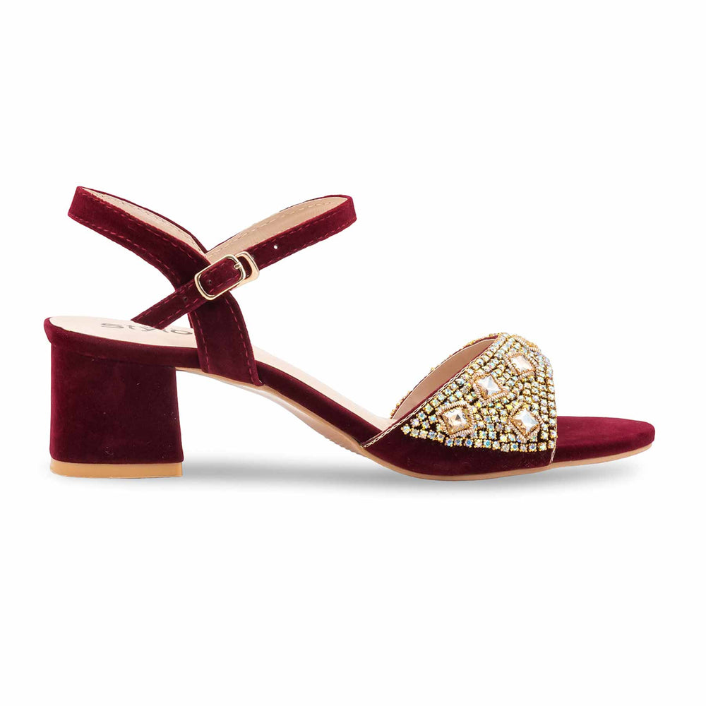 Maroon Fancy Women Sandal FN6166