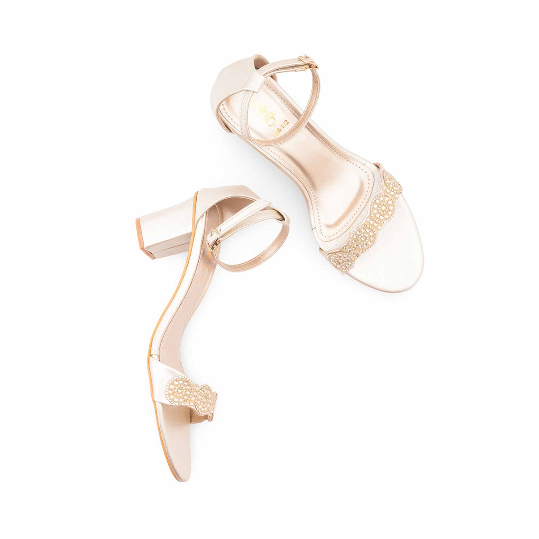 Golden Fancy Sandal For Women FN6172