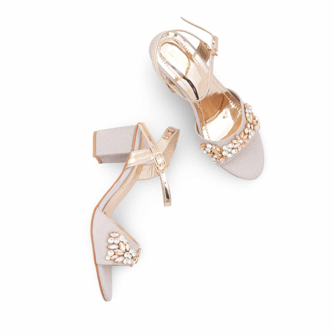 Golden Fancy Sandal For Women FN6181