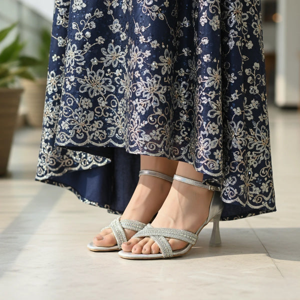 Silver Fancy Women Sandal FN6182