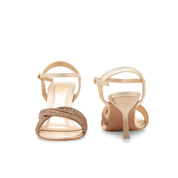Golden Fancy Sandal For Ladies FN6182