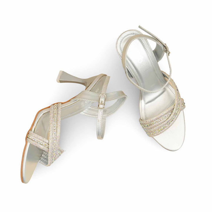 Silver Fancy Women Sandal FN6182