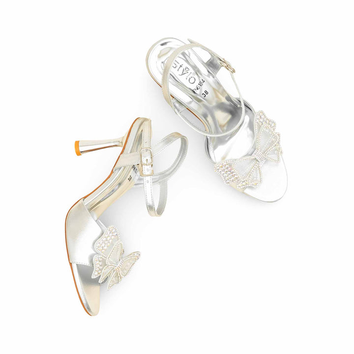 Silver Fancy Sandal For Ladies FN6184