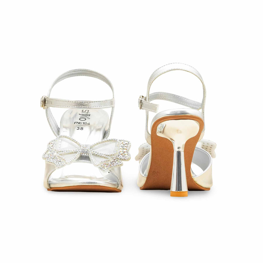 Silver Fancy Sandal For Ladies FN6184