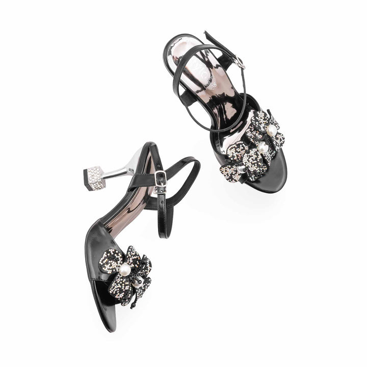Black Fancy Sandal For Women FN6185