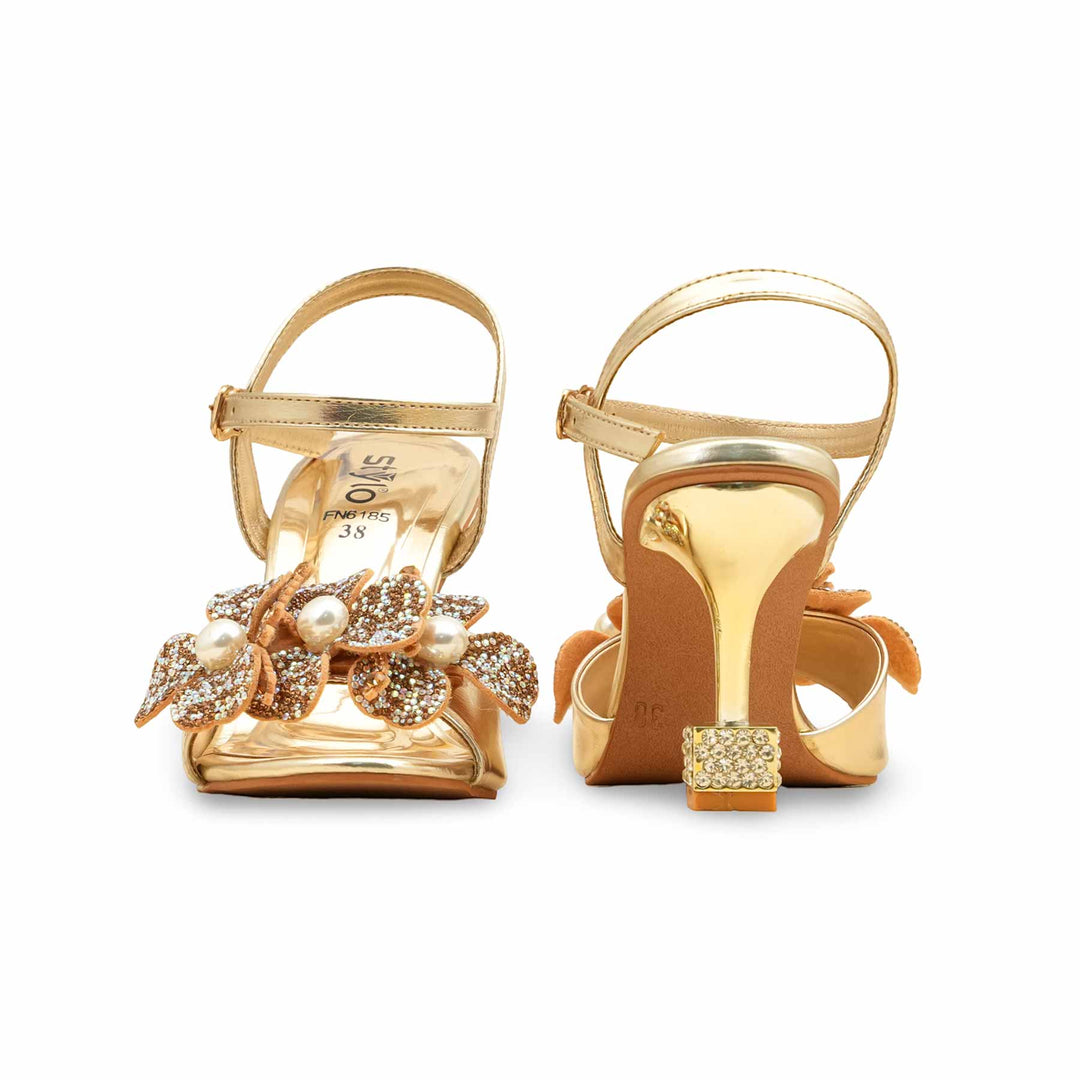 Golden Fancy Sandal For Women FN6185