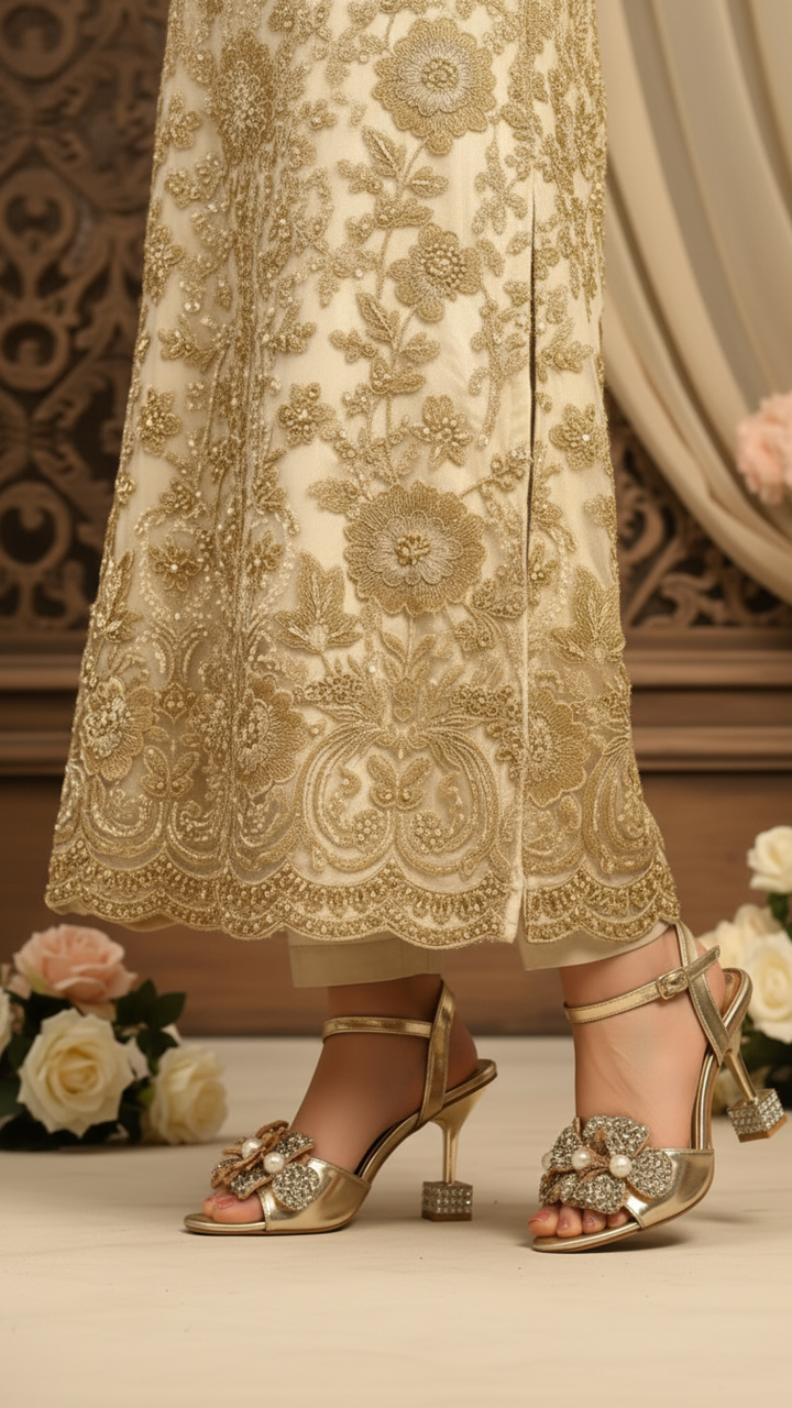 Golden Fancy Bridal Sandal FN6185