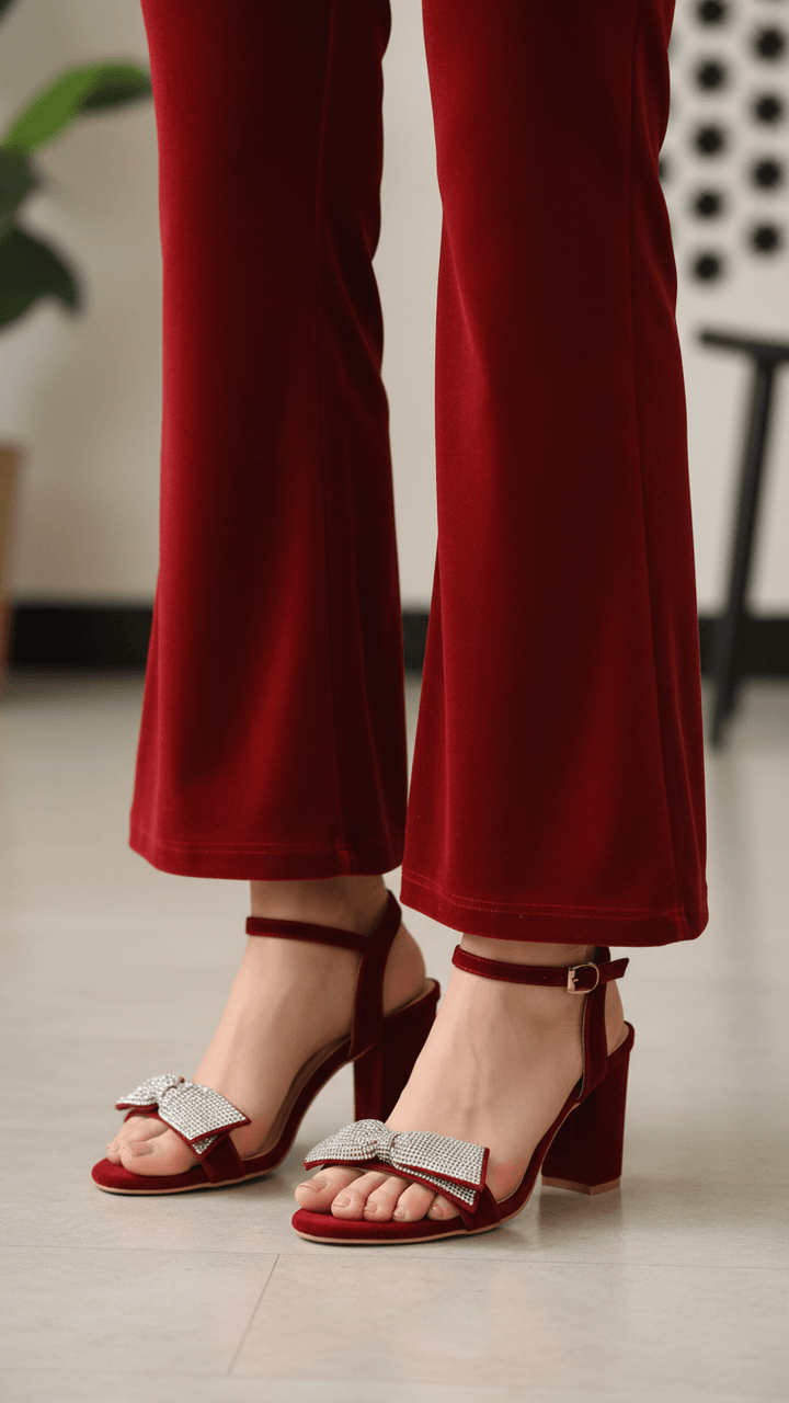 Maroon Fancy Sandal For Women FN6186