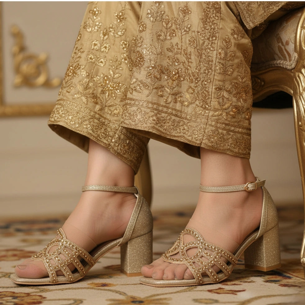 Golden Fancy Women Sandal FN6187