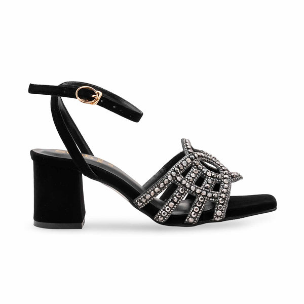 Black Fancy Sandal For Women FN6187