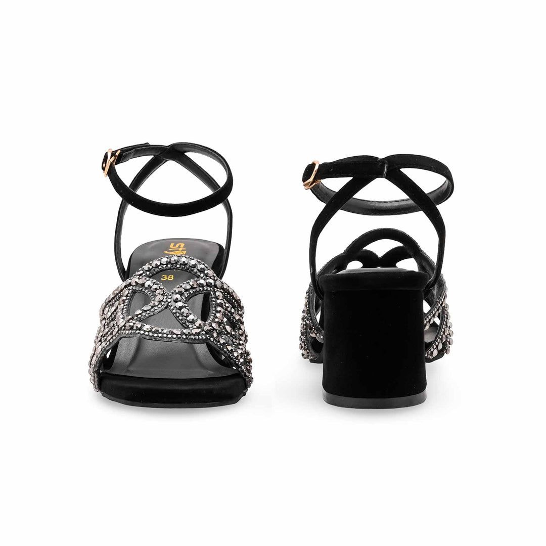 Black Fancy Sandal For Women FN6187