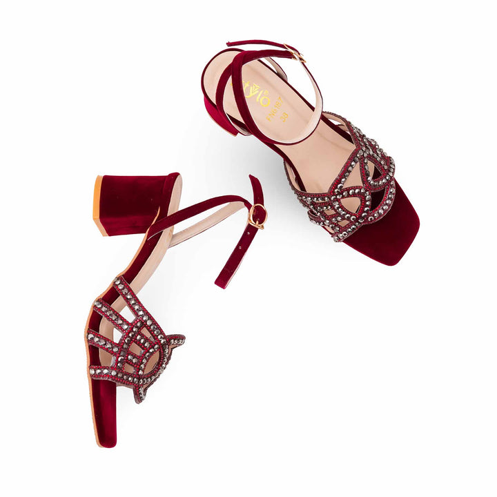 Maroon Fancy Sandal For Women FN6187
