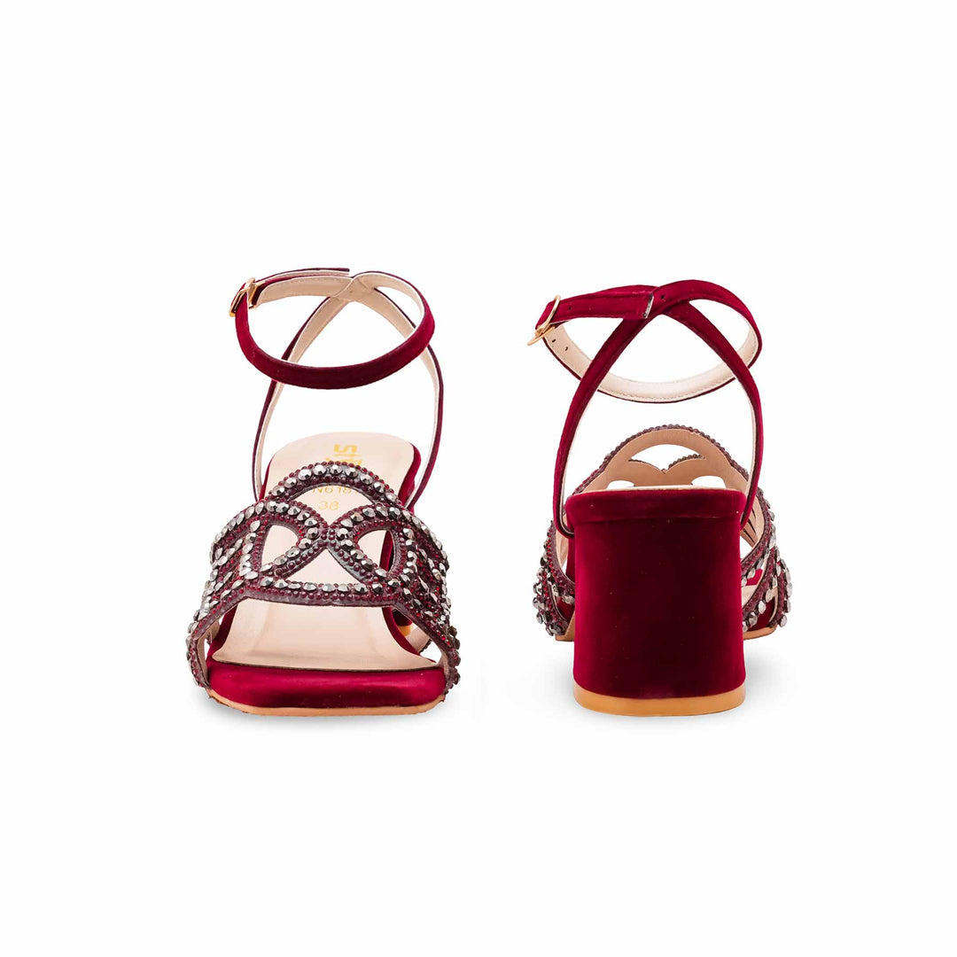 Maroon Fancy Sandal For Women FN6187