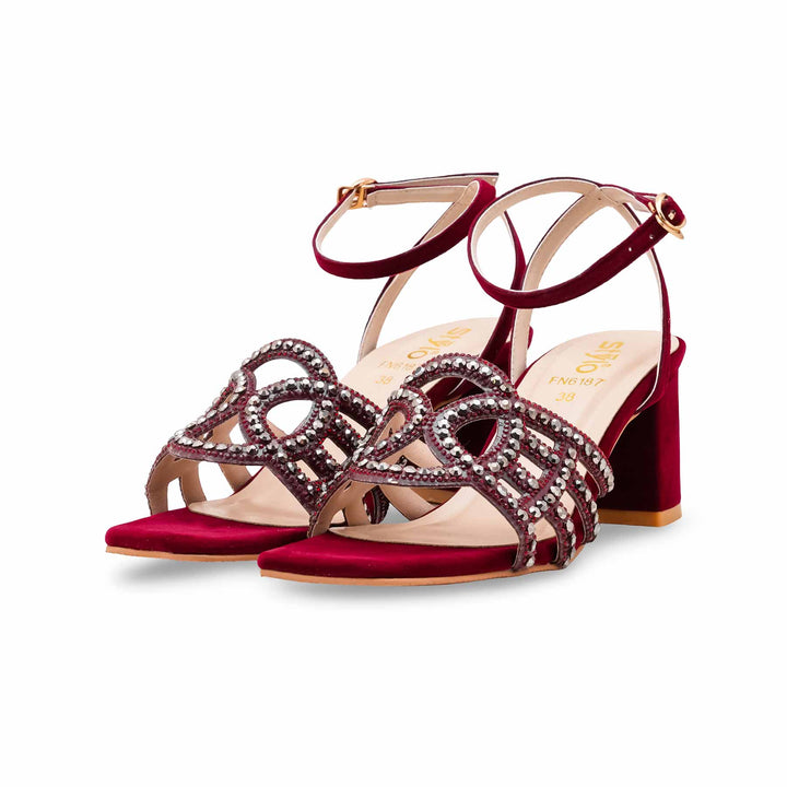Maroon Fancy Sandal For Women FN6187
