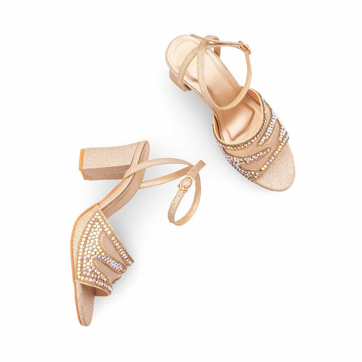 Golden Fancy Sandal For Women FN6188
