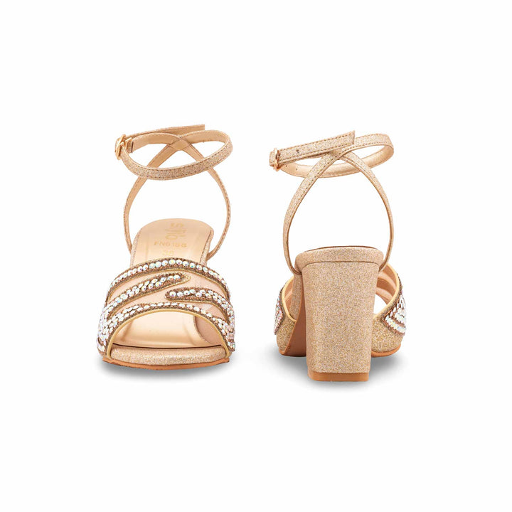 Golden Fancy Sandal For Women FN6188