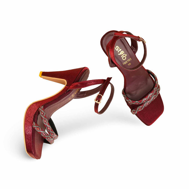 Maroon Fancy Bridal Sandal FN6193