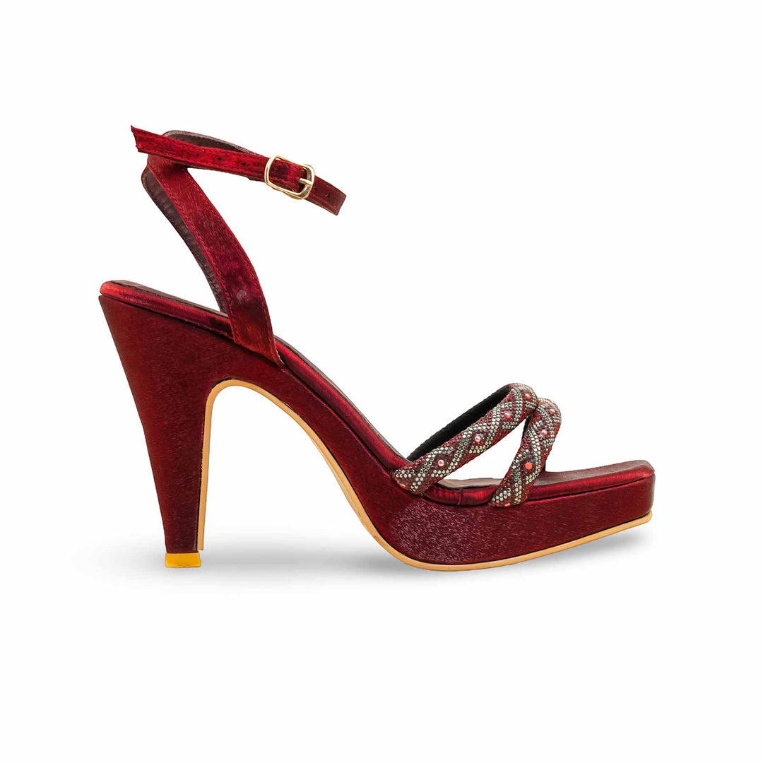 Maroon Fancy Bridal Sandal FN6193