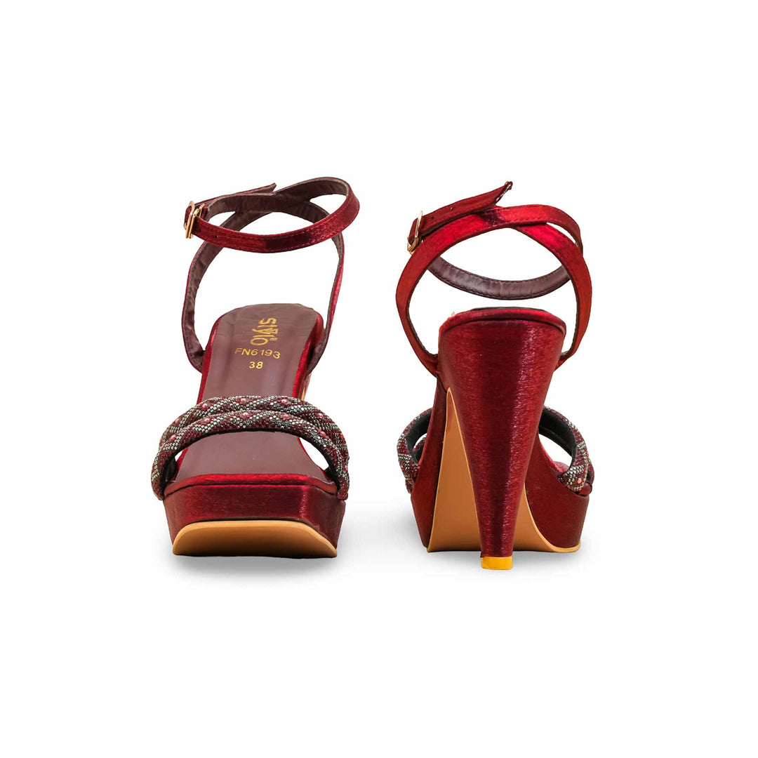 Maroon Fancy Bridal Sandal FN6193
