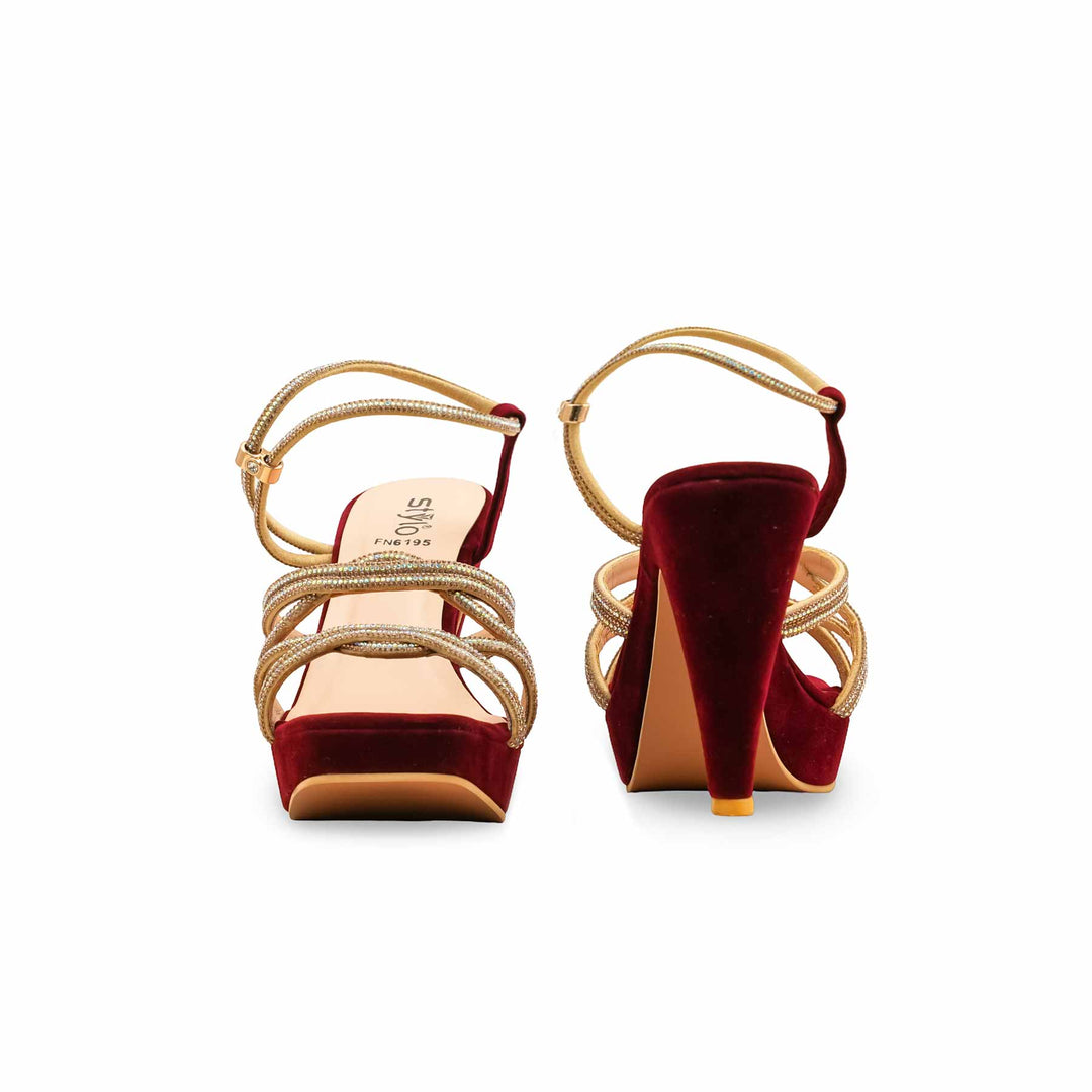 Maroon Fancy Bridal Sandal FN6195