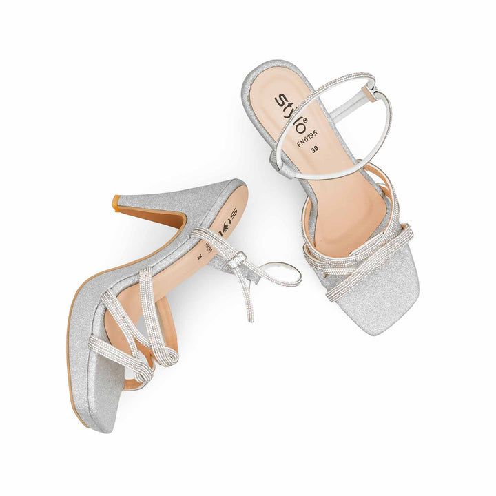 Silver Fancy Bridal Sandal FN6195