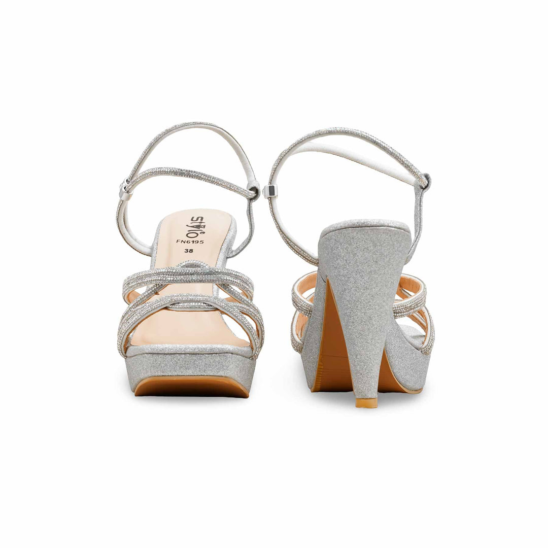 Silver Fancy Bridal Sandal FN6195