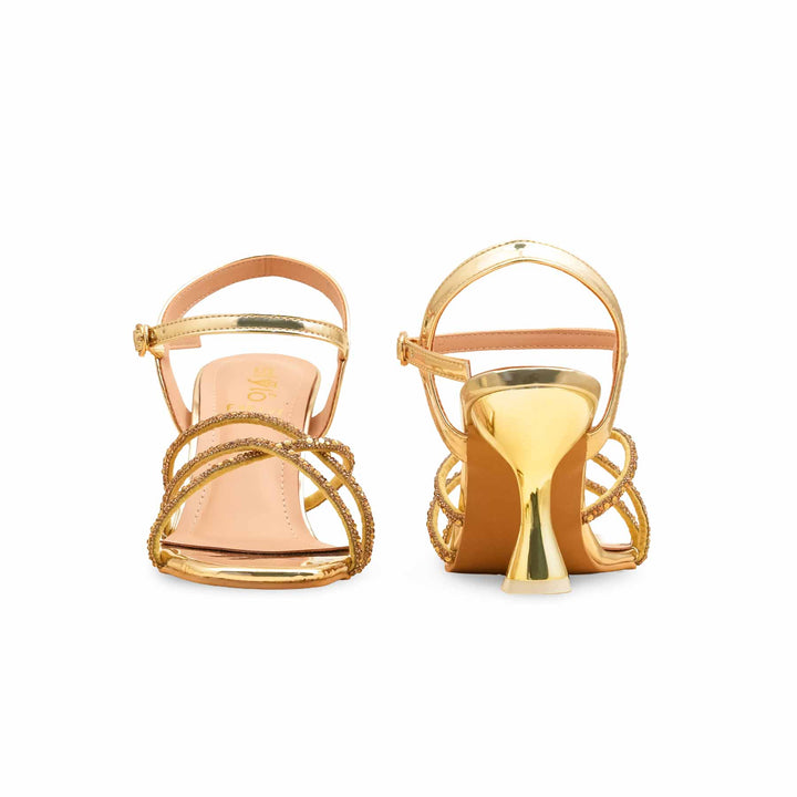 Golden Fancy Sandal For Women FN6197