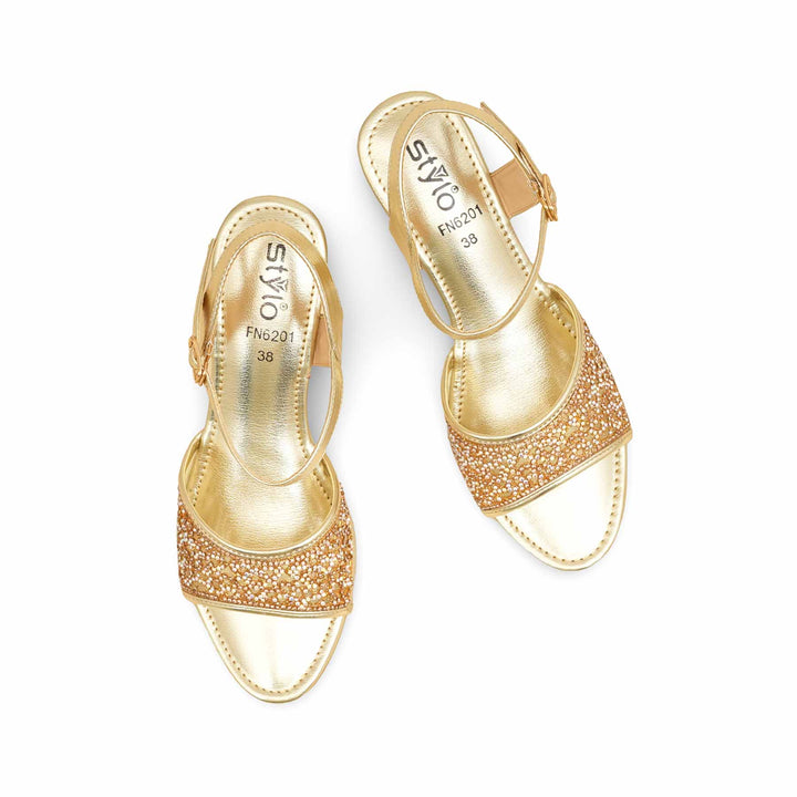 Golden Fancy Sandal For Women FN6201