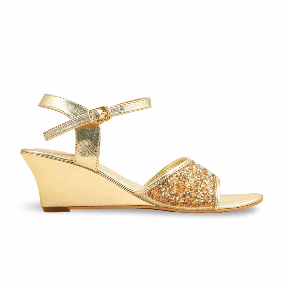 Golden Fancy Sandal For Women FN6201