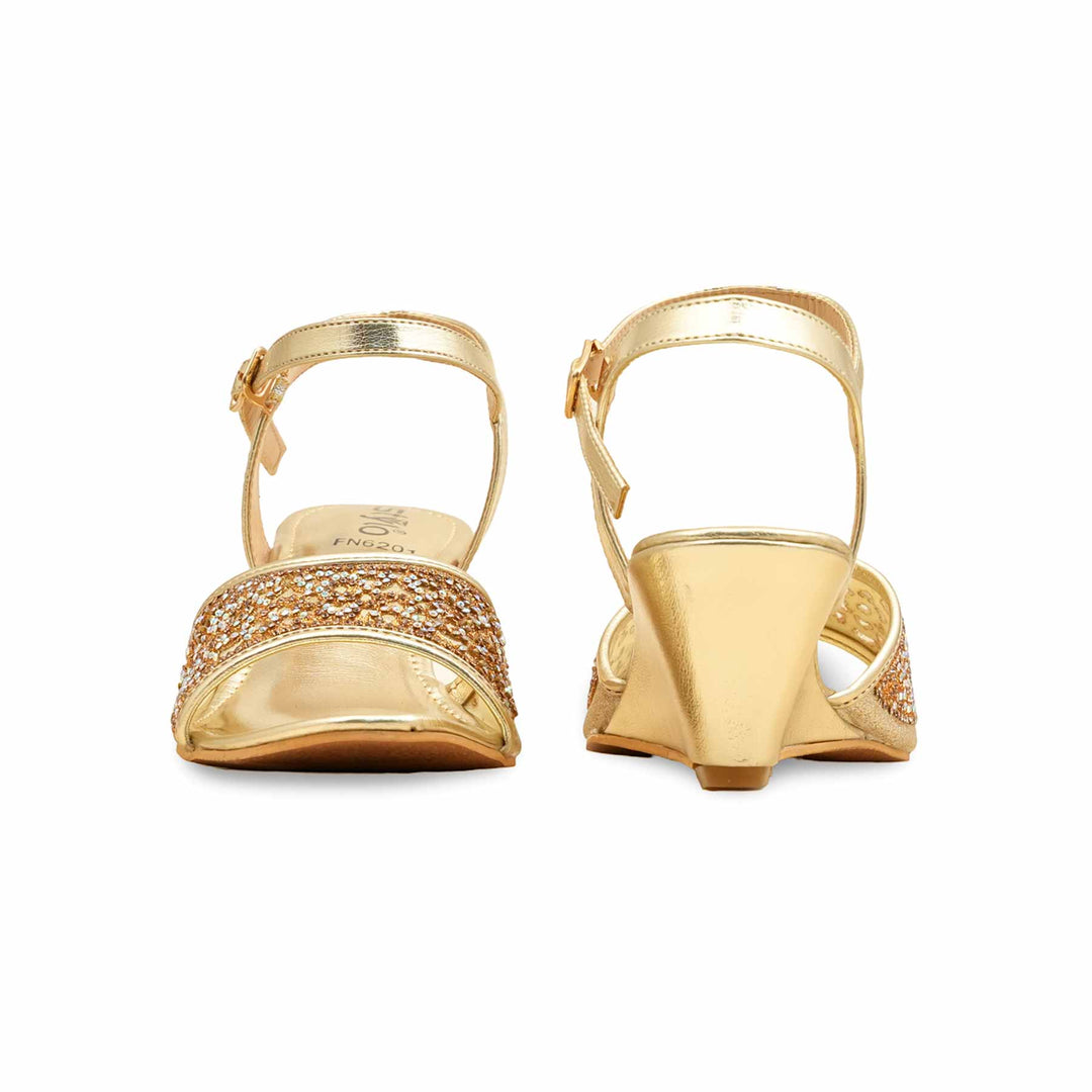 Golden Fancy Sandal For Women FN6201