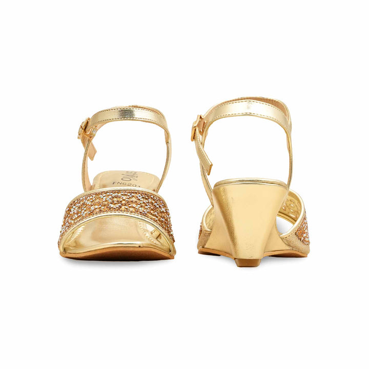 Golden Fancy Sandal For Women FN6201